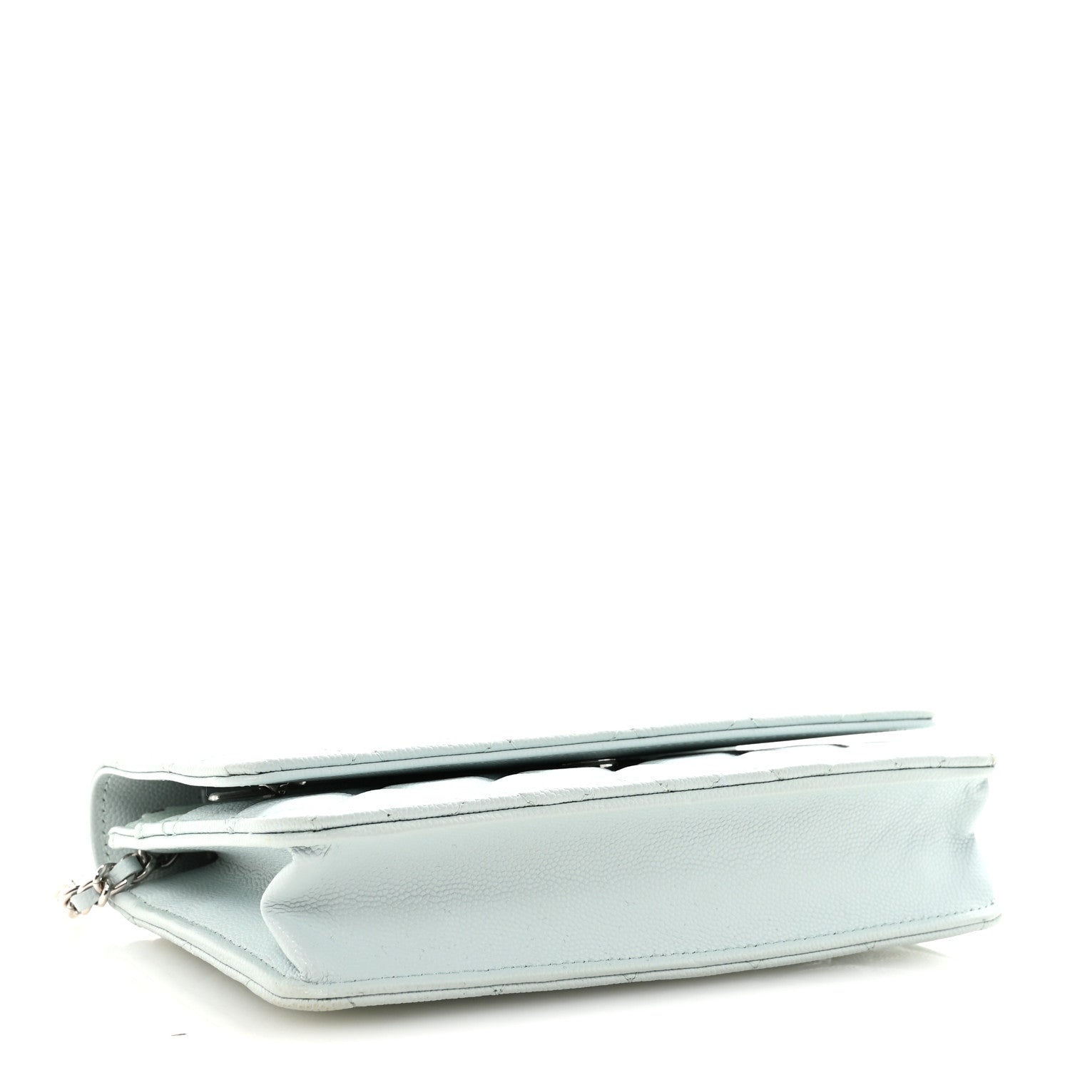 Chanel Caviar Quilted Wallet on Chain WOC Light Blue 4 of 12