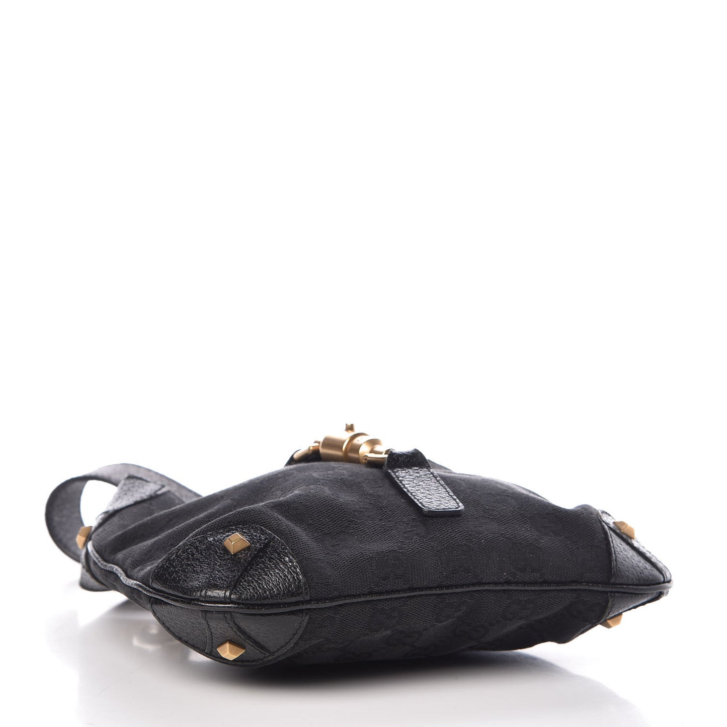 Monogram Mini Piston Lock Jackie O Hobo Shoulder Bag Black