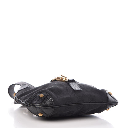Gucci Monogram Mini Piston Lock Jackie O Hobo Shoulder Bag Black 4 of 14