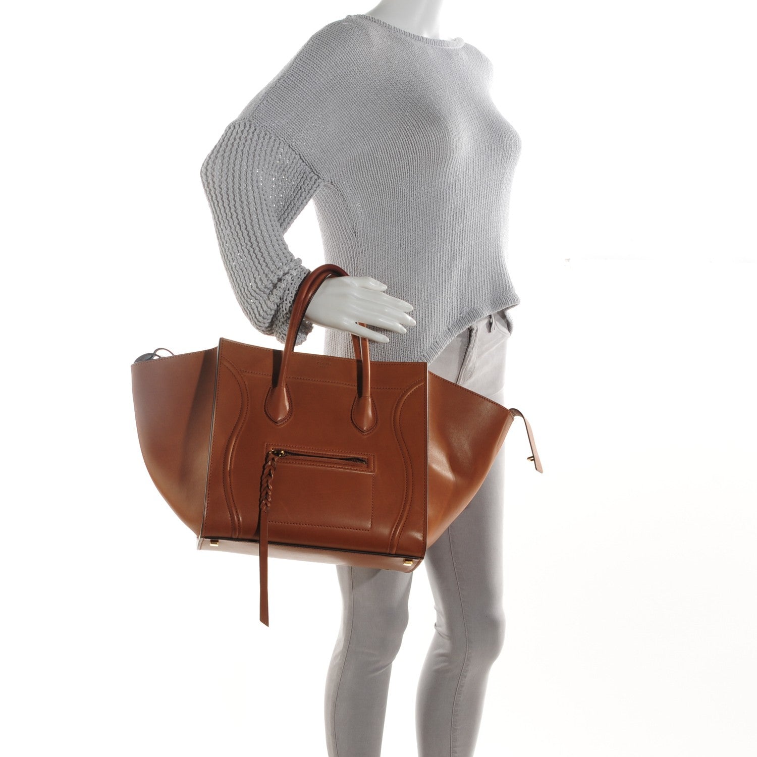 Celine Natural Calfskin Medium Phantom Luggage Tan 2 of 15