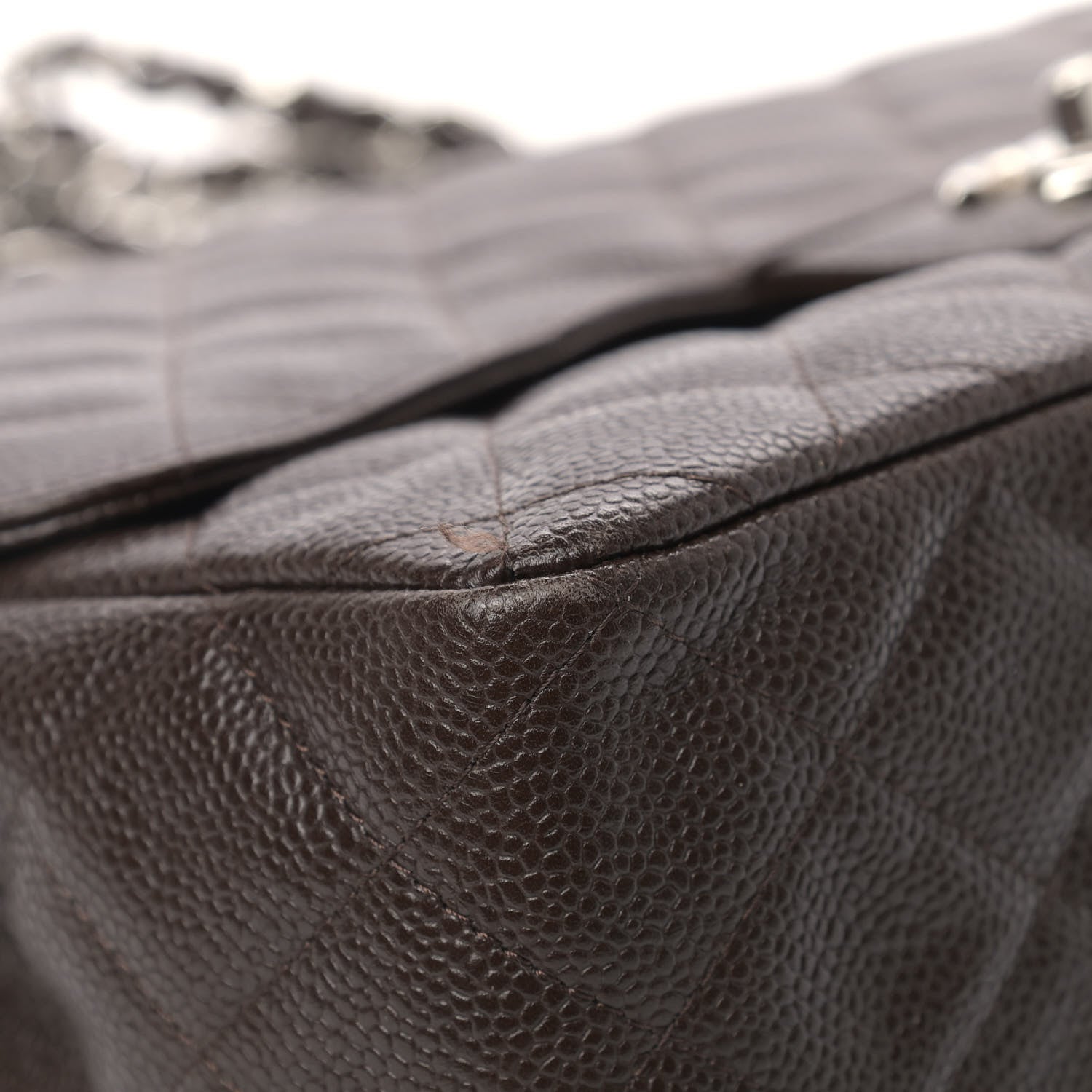 Chanel Caviar Quilted Jumbo Single Flap Dark Brown 7 of 13