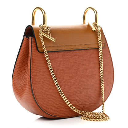 Chloe Grained Calfskin Lambskin Bi-Color Drew Shoulder Bag Orange Mustard 2 of 9