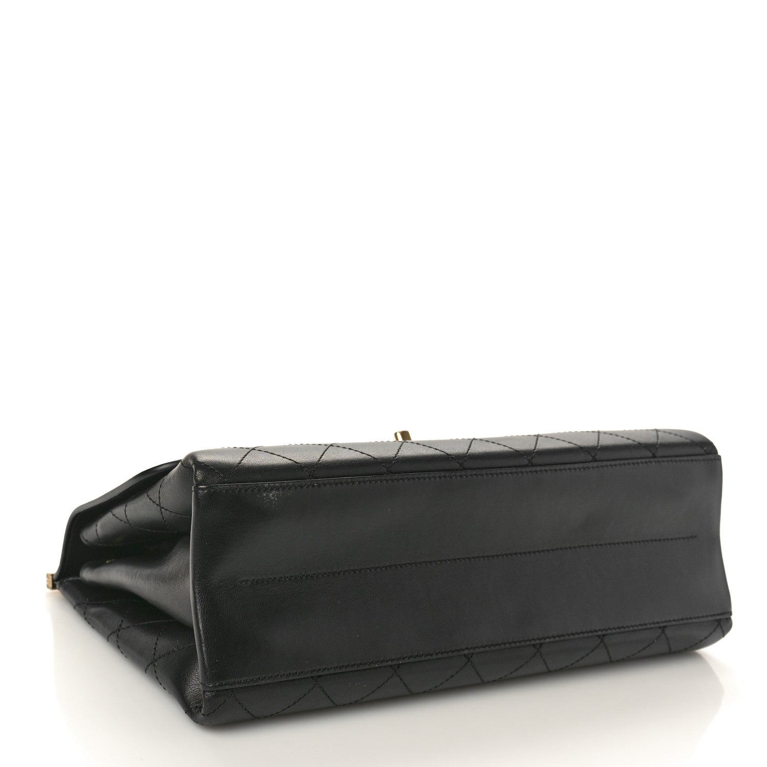 Chanel Lambskin Stitched Medium Coco Luxe Handle Flap Black 4 of 12