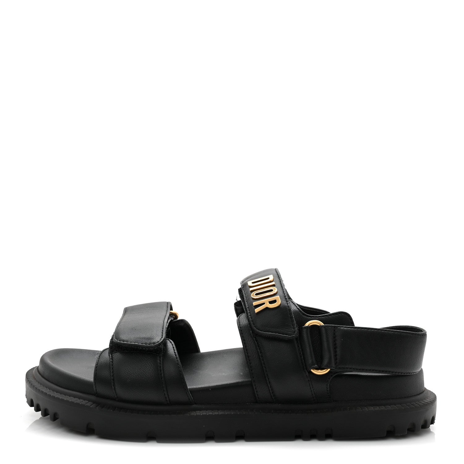 Christian Dior Lambskin Dioract 10mm Sandals 36.5 Black 1 of 9