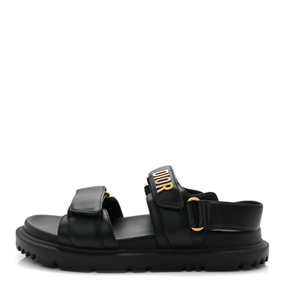 Christian Dior Lambskin Dioract 10mm Sandals 36.5 Black 1 of 9