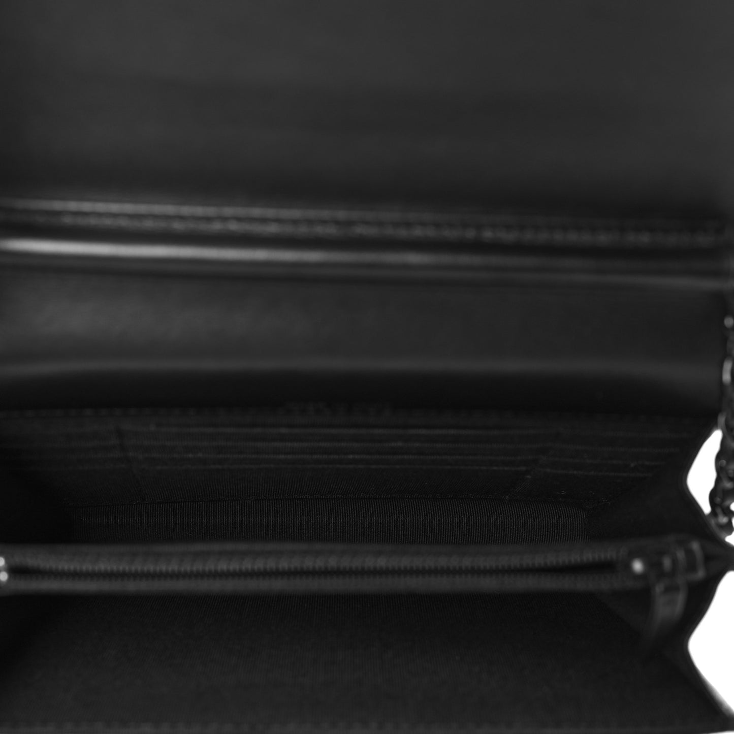 Aged Calfskin Chevron Quilted Reissue 2.55 Square Wallet On Chain WOC So Black