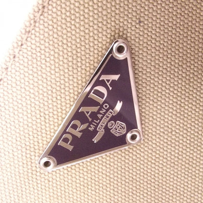 Prada Canvas Ostrich Tote Tan Purple 10 of 10