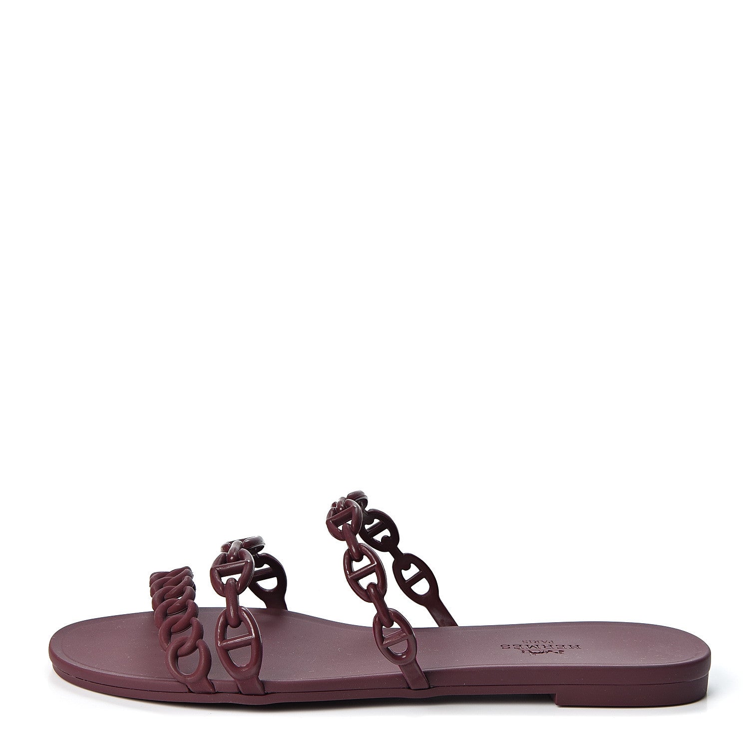 Hermes Rubber Chaine d'Ancre Rivage Sandals 37 Bordeaux 1 of 9
