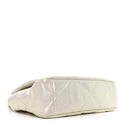 Chanel Iridescent Calfskin Quilted Large Chanel 19 Flap White 4 of 10