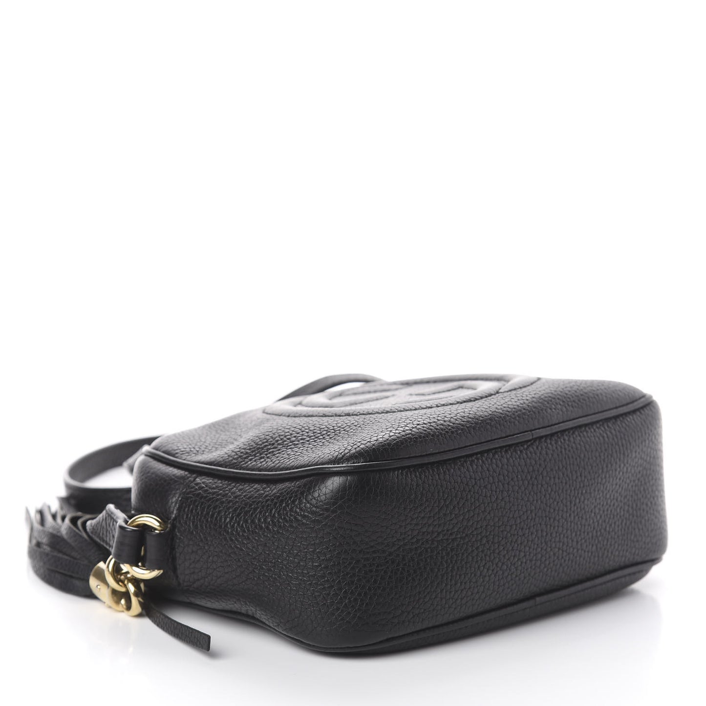 Pebbled Calfskin Small Soho Disco Bag Black