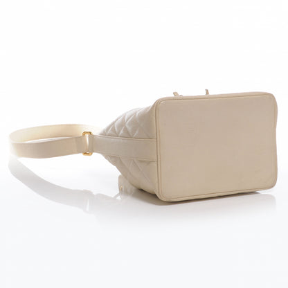Chanel Caviar Drawstring Shoulder Bag Beige 4 of 8