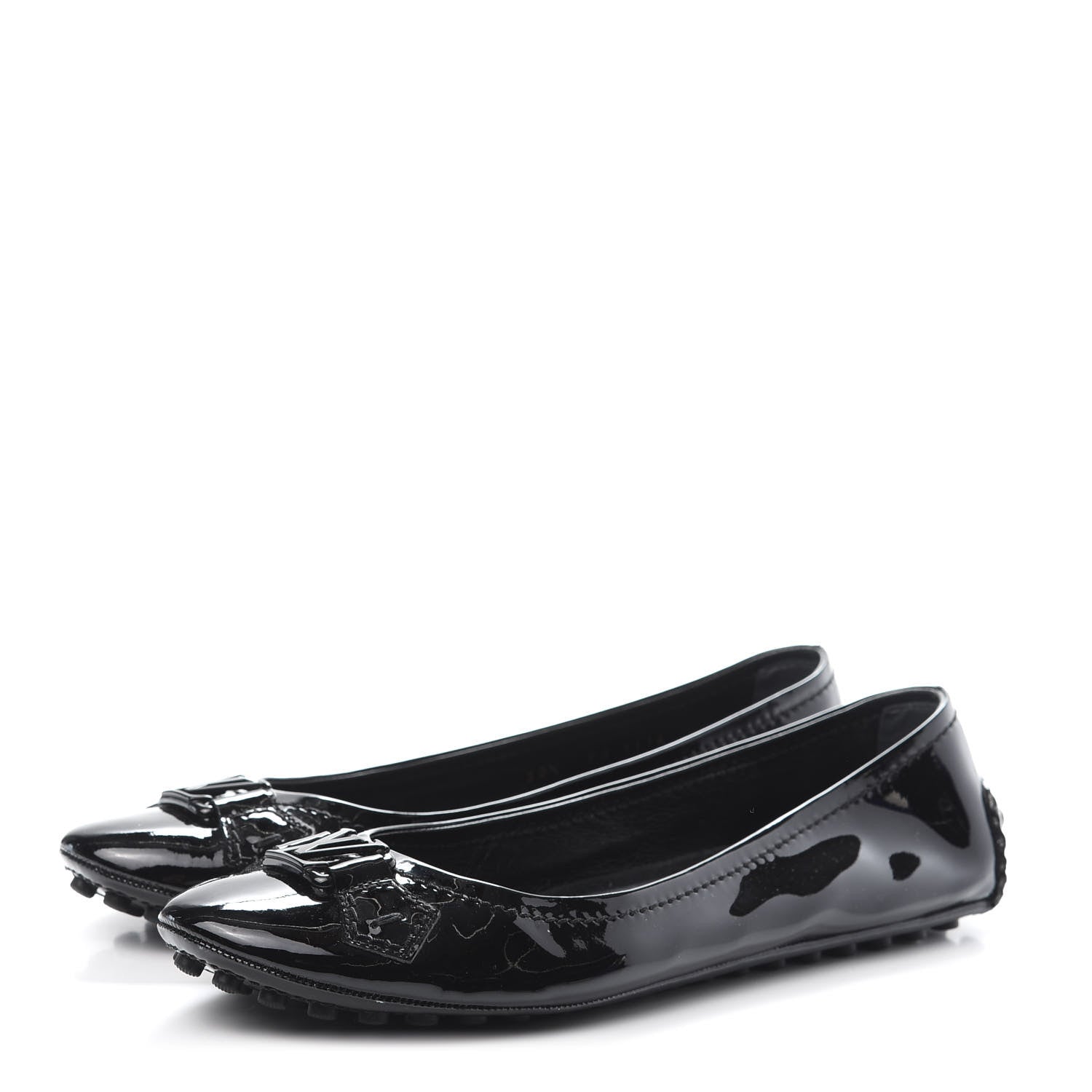 Louis Vuitton Patent Calfskin Oxford Ballerina Flats 38.5 Black 3 of 9