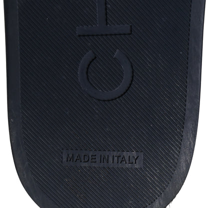Chanel Satin Canvas Chain Slides Sandals Flats 36 Marine 6 of 9