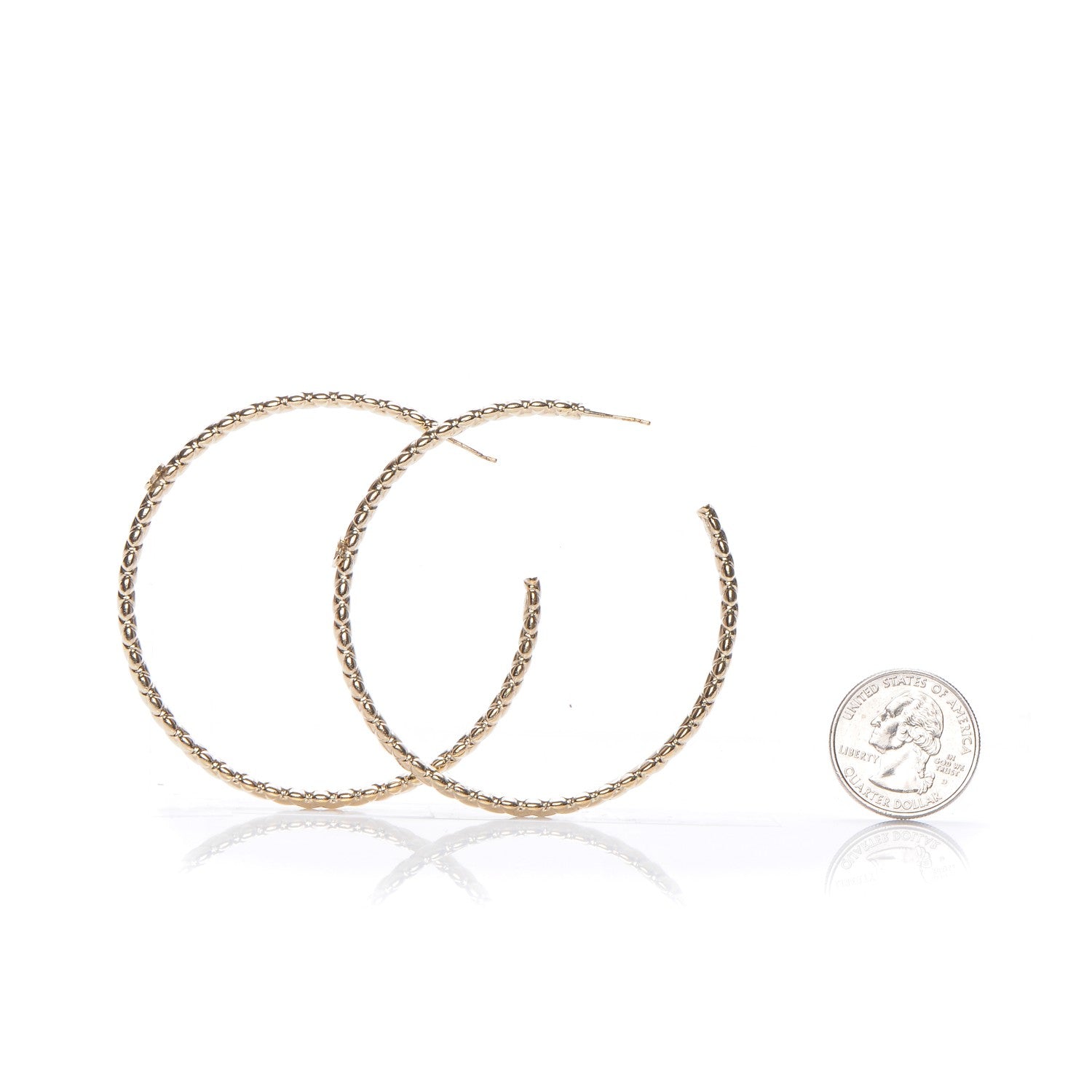 Chanel CC Hoop Earrings Gold 2 of 4