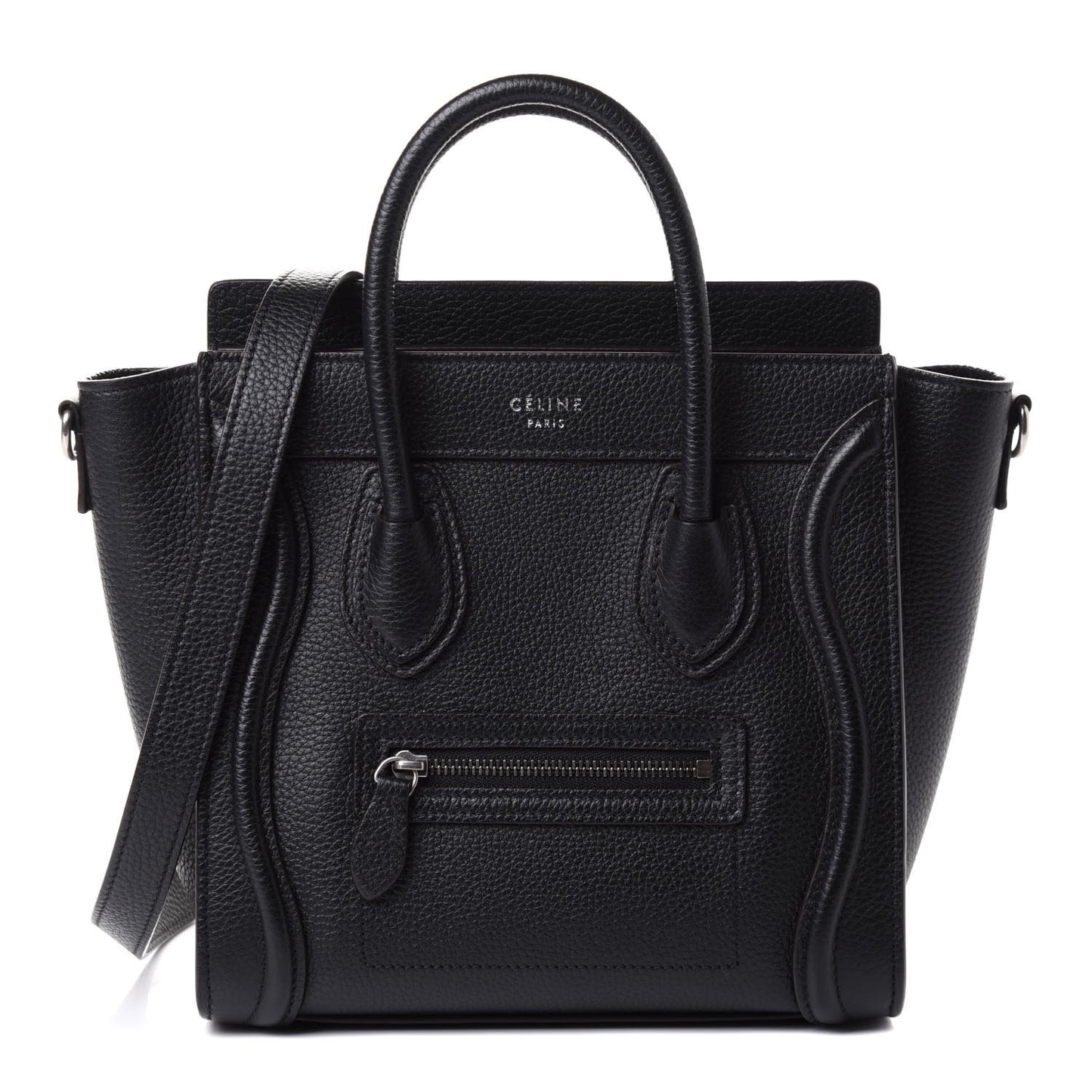 Drummed Calfskin Nano Luggage Black