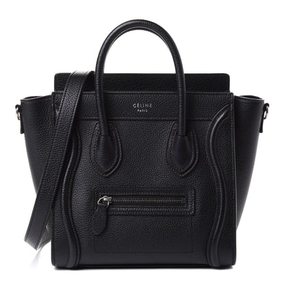 Celine Drummed Calfskin Nano Luggage Black 1 of 9