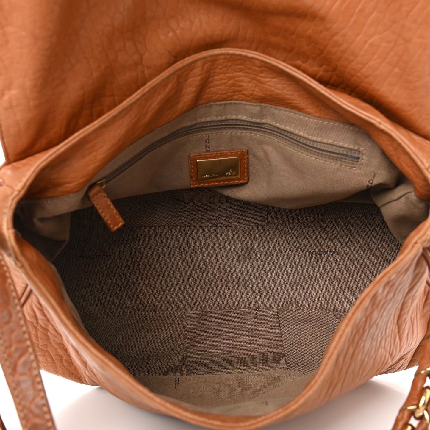 Crinkled Lambskin Mia Shoulder Flap Camel