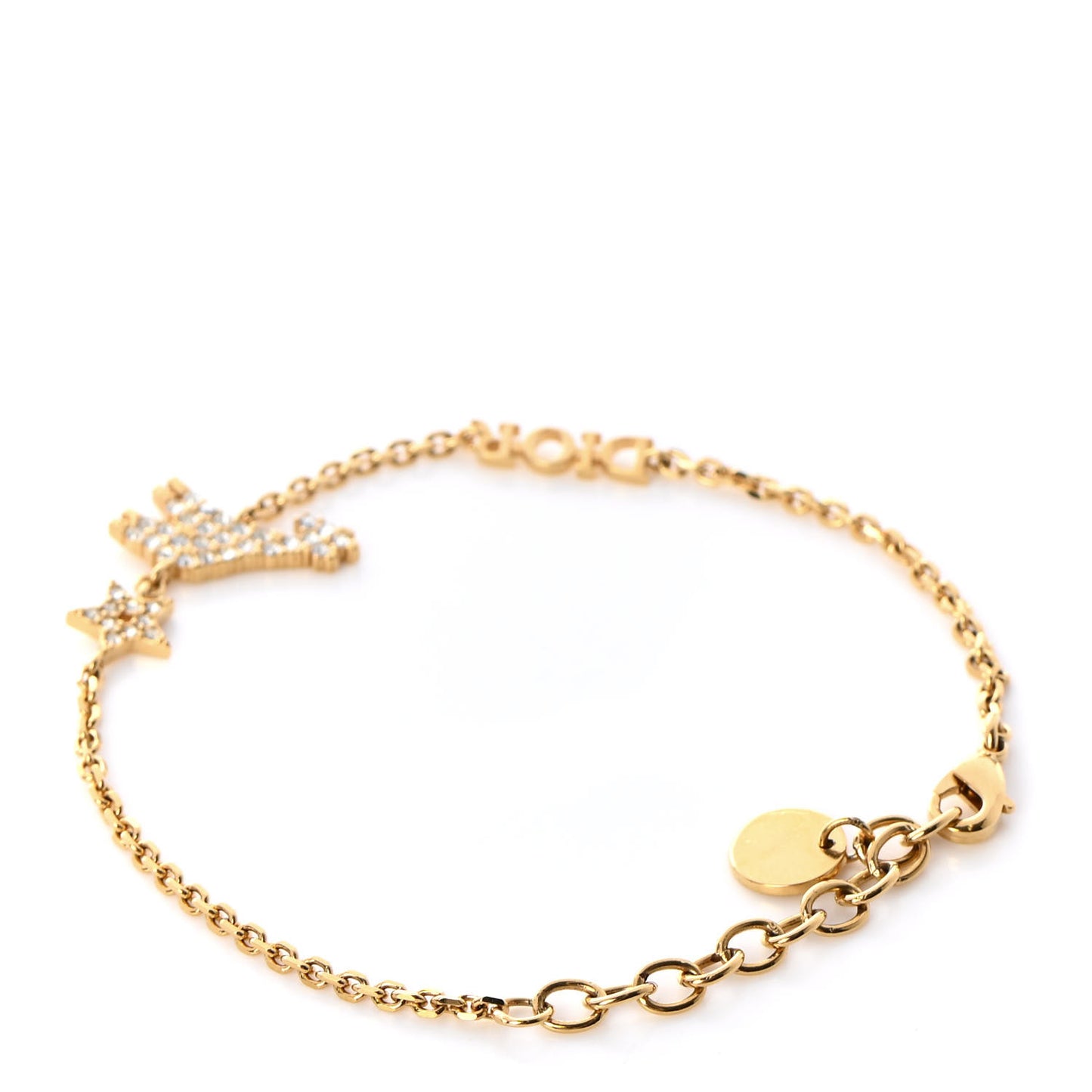 Crystal Diorable Giraffe Logo Bracelet Gold