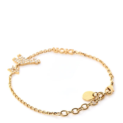 Christian Dior Crystal Diorable Giraffe Logo Bracelet Gold 3 of 4