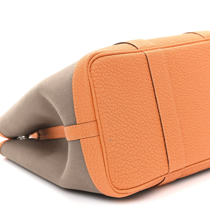 Hermes Toile Officier Negonda Garden Party Tote 30 Etoupe Orange 8 of 9