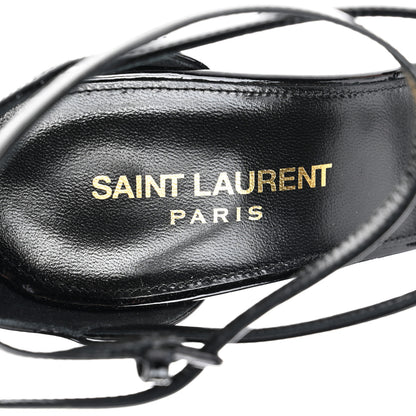 Saint Laurent Patent Cassandra 100 Ankle Strap Sandals 40 Black 7 of 8