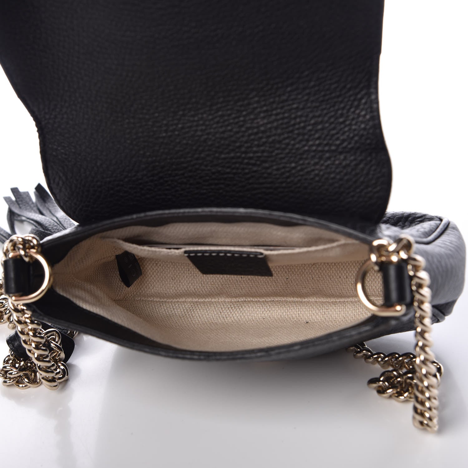 Gucci Pebbled Calfskin Small Soho Flap Crossbody Black 5 of 10