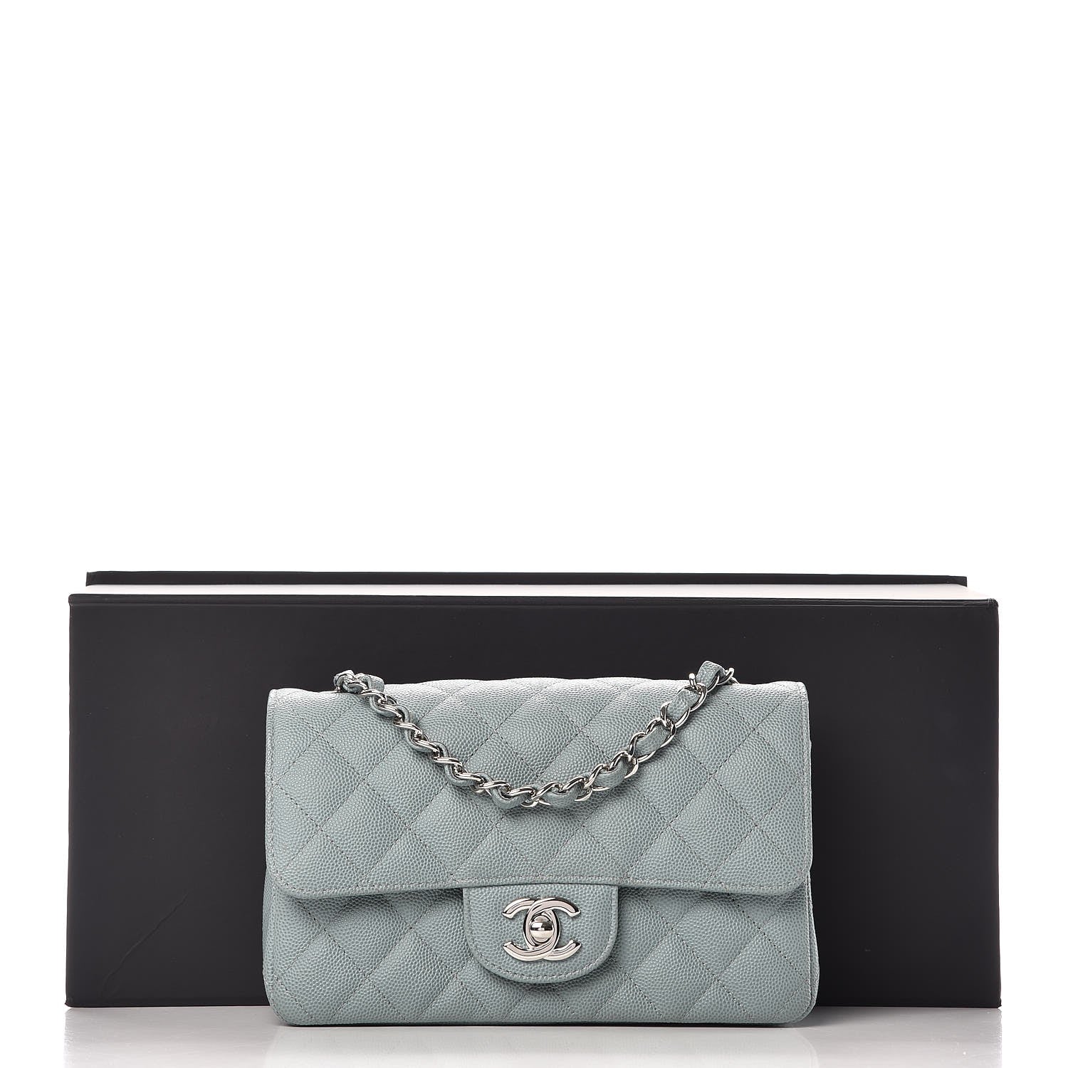 Chanel Caviar Quilted Mini Rectangular Flap Green 9 of 9