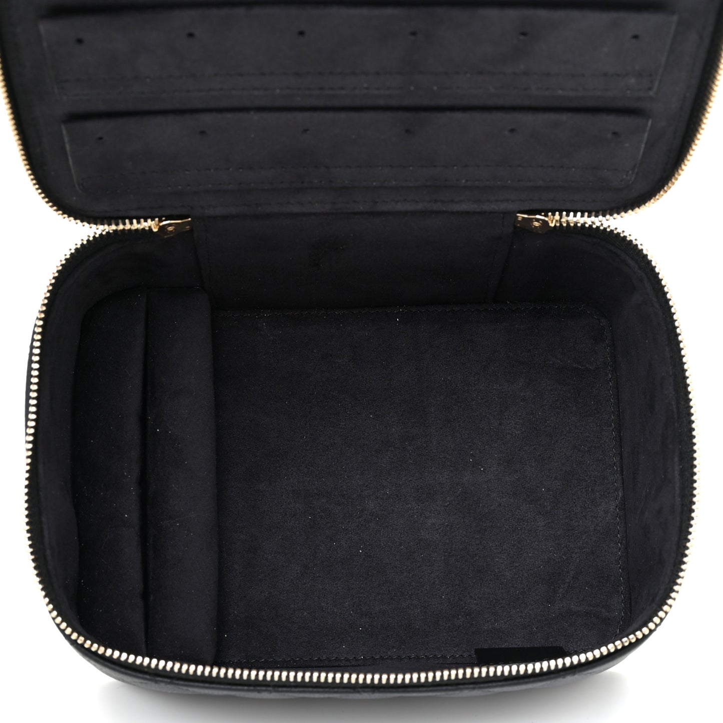 Caviar Quilted Top Handle Jewelry Case Black