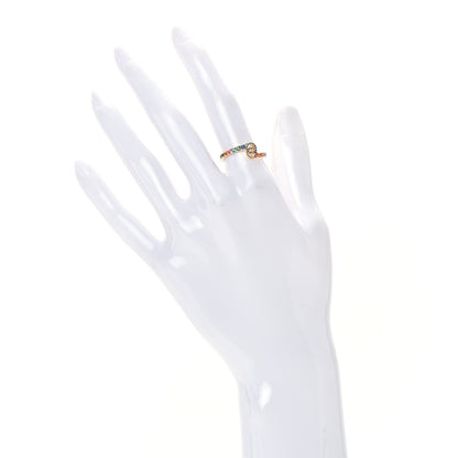 Gucci 18K Yellow Gold Mixed Gemstone Running GG Ring 54 6.75 2 of 5