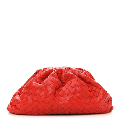 Bottega Veneta Nappa Maxi Intrecciato The Pouch Oversized Clutch Bright Red 1 of 10