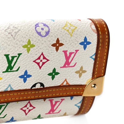 Louis Vuitton Monogram Multicolor Porte-Monnaie Plat Coin Purse White 16 of 16