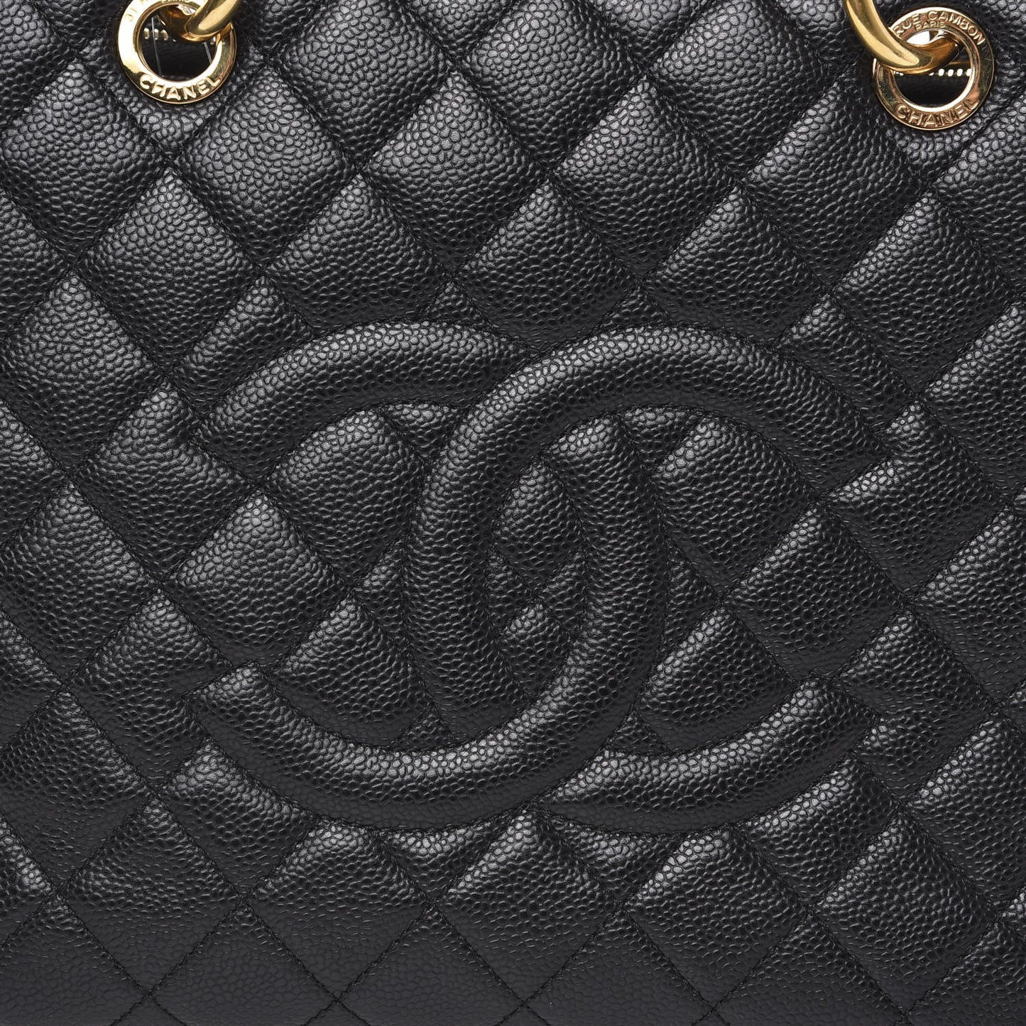 Caviar Quilted Grand Shopping Tote GST Black