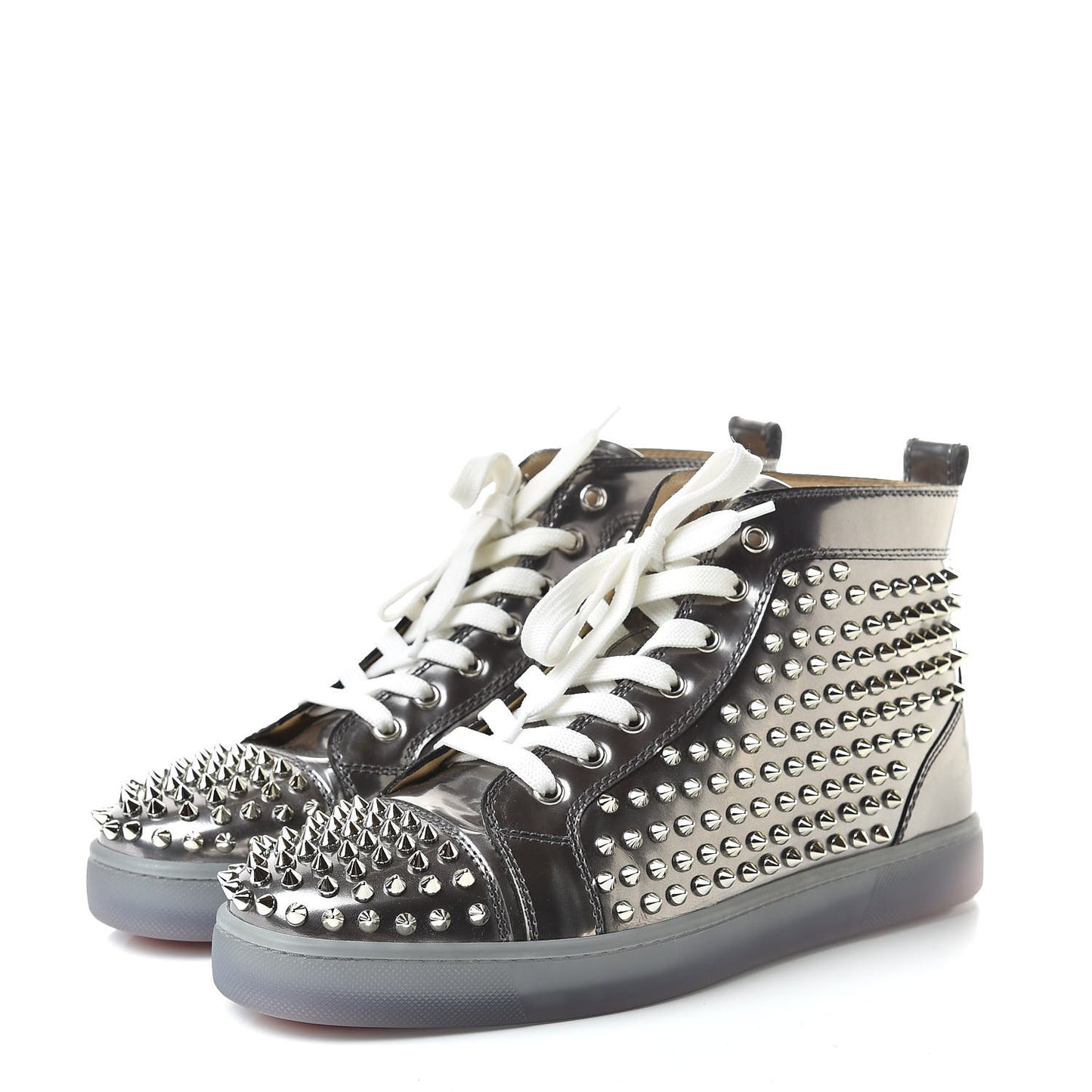 Specchio Mens Louis Spikes Flat Sneakers 41 Silver