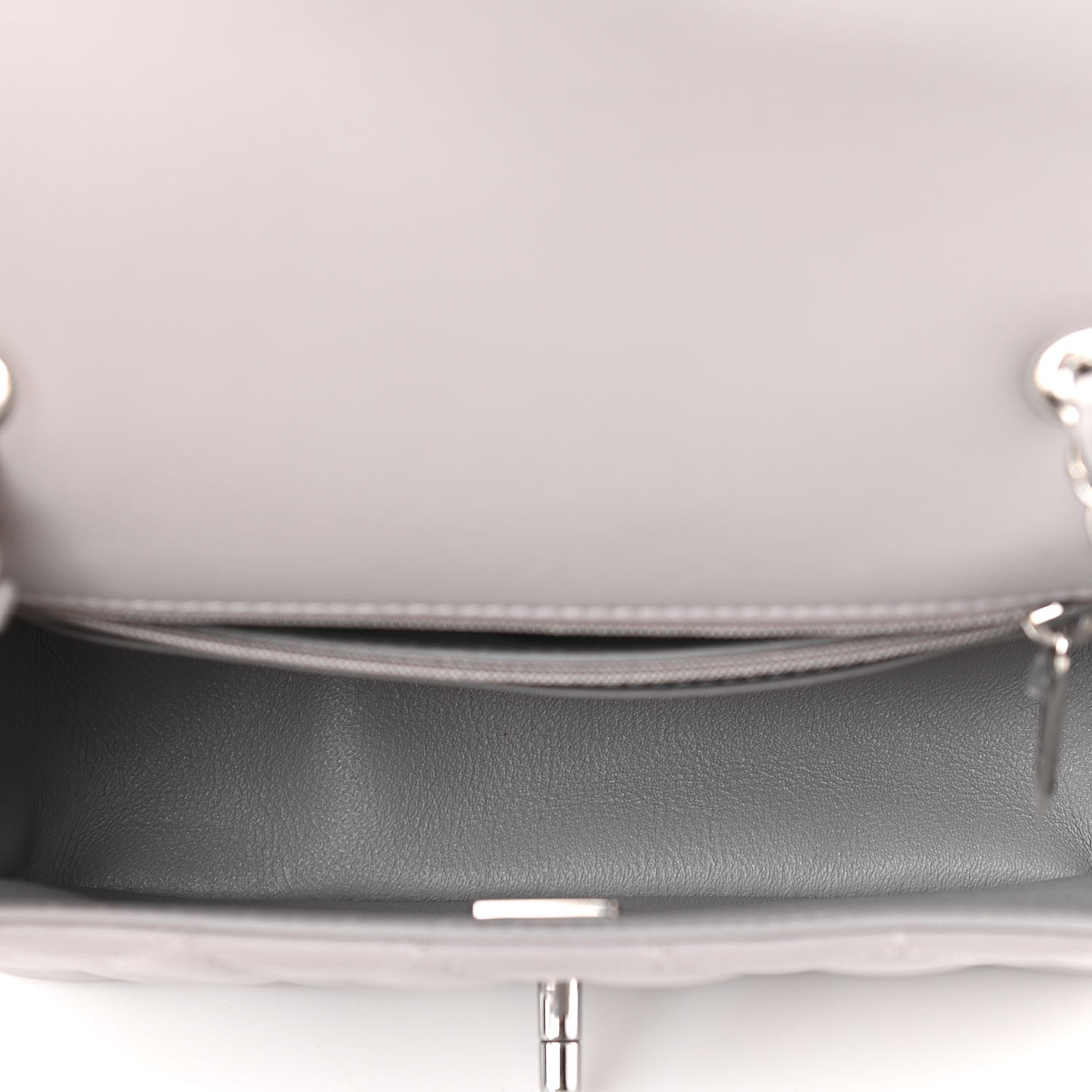 Chanel Lambskin Quilted Mini Rectangular Flap Grey 5 of 11