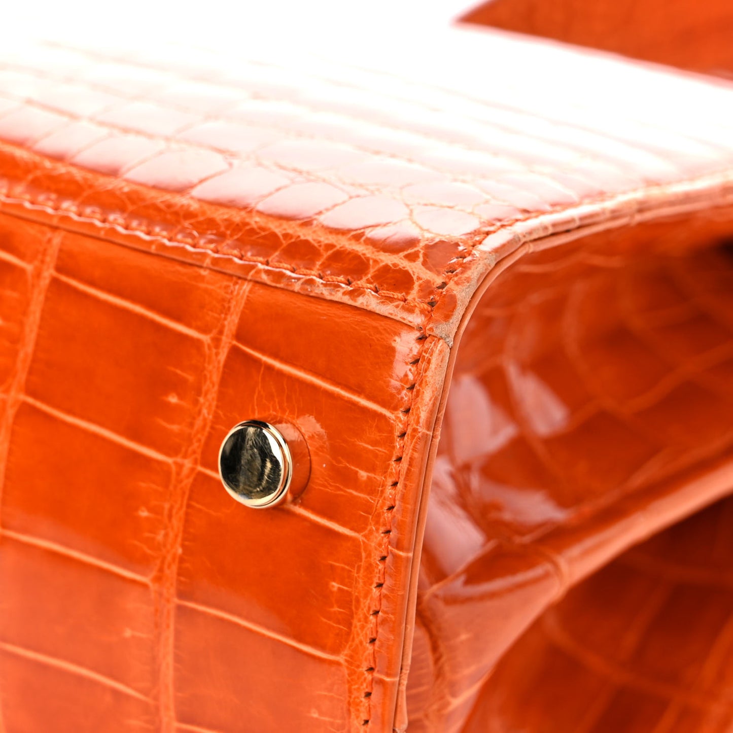 Crocodile Gancini 2-Way Top Handle Bag Orange