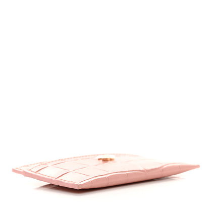 Chanel Calfskin Crocodile Embossed Crococo Card Holder Light Pink 4 of 8