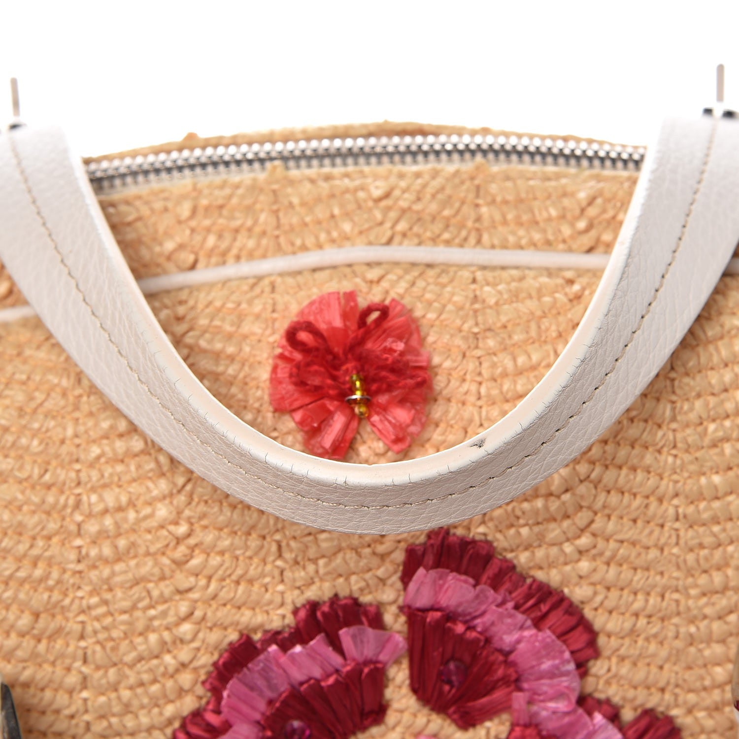 Christian Dior Straw Floral Satchel Multi 10 of 14