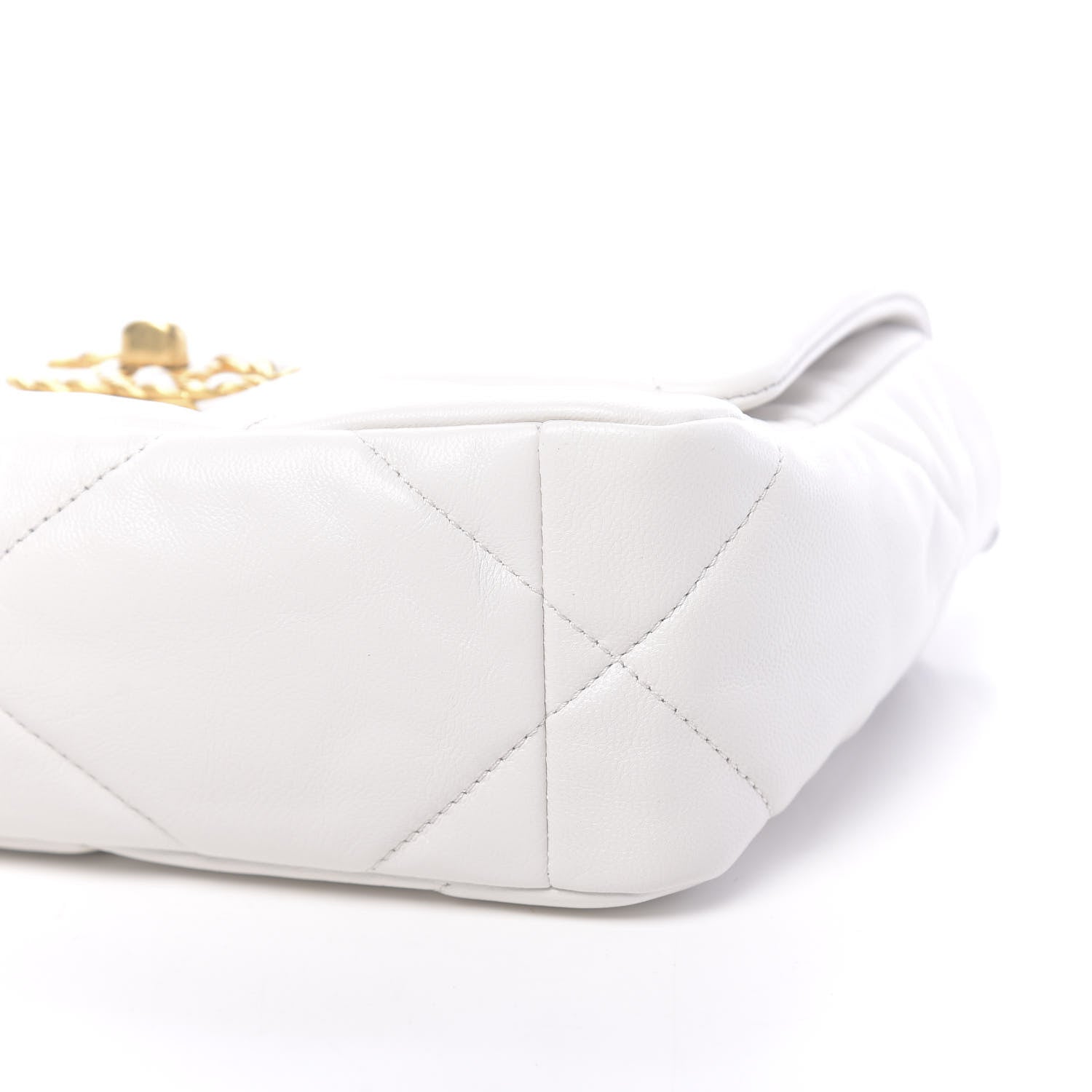 Chanel Goatskin Quilted Medium 19 Flap White 9 of 11