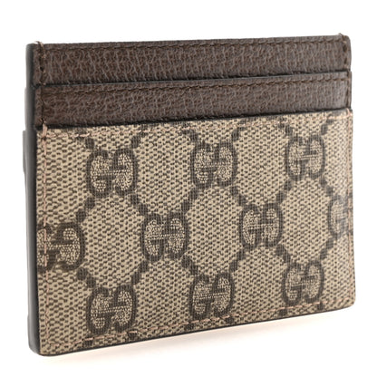 Gucci GG Supreme Monogram Textured Dollar Calfskin Ophidia Card Holder Beige Ebony New Acero 3 of 6