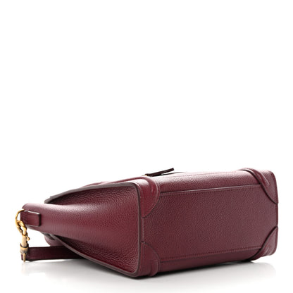 Celine Drummed Calfskin Nano Luggage Acai 4 of 12