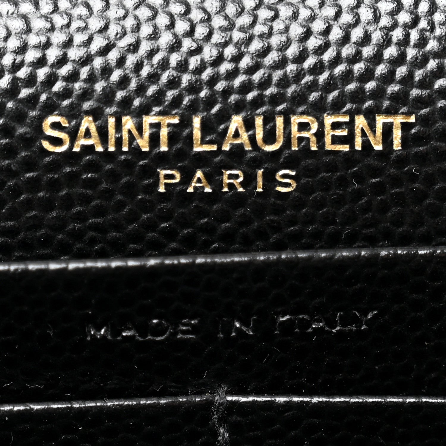 Saint Laurent Grain De Poudre Matelasse Chevron Monogram Chain Wallet Black 6 of 10