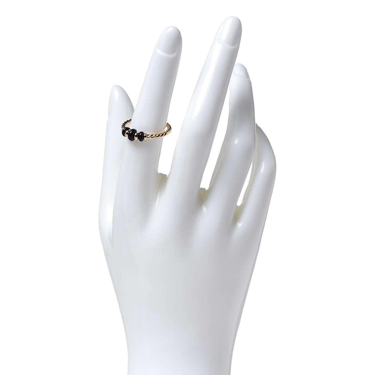 18K Yellow Gold Black Onyx Rio Rondelle Ring 54 6.75