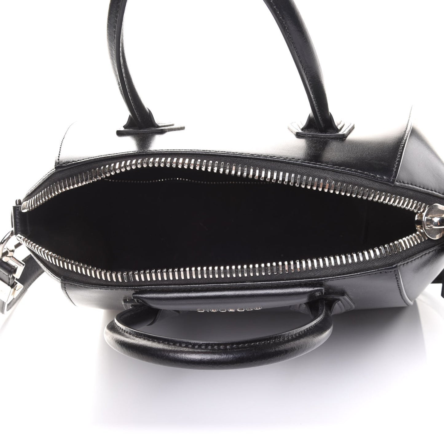 Shiny Lord Calfskin Small Antigona Black