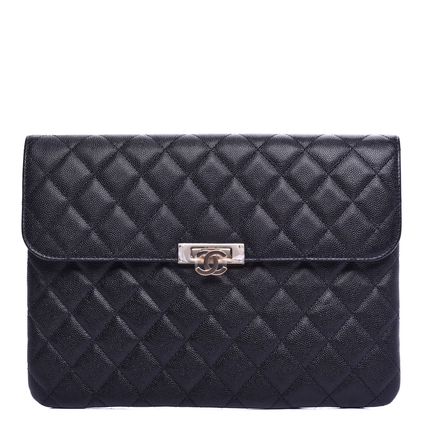 Chanel Caviar Quilted Medium Golden Class Pouch Black 1 of 8