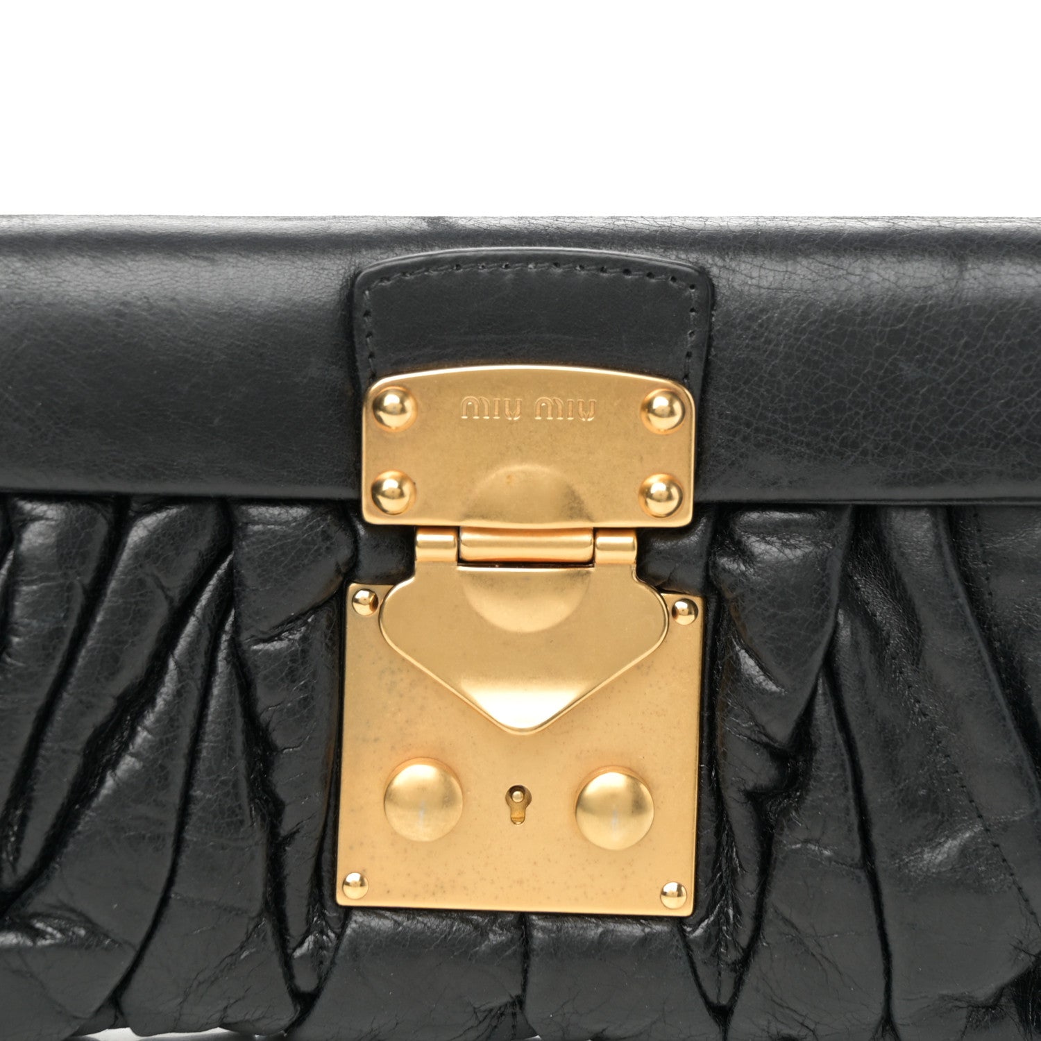 Miu Miu Nappa Matelasse Clutch Black 9 of 12