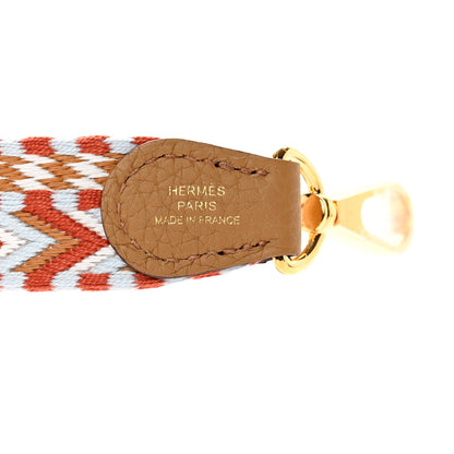 Hermes Toile Swift 25mm Sangle Cavale Shoulder Strap Ecru Beige Gold 3 of 3