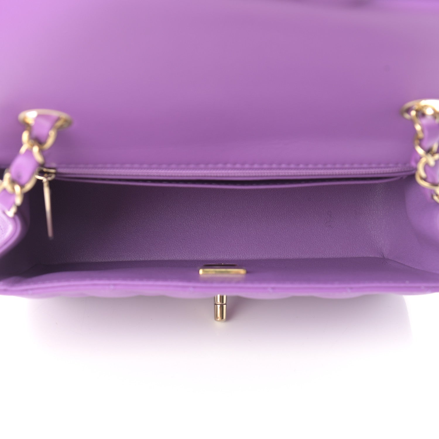 Chanel Lambskin Quilted Mini Rectangular Flap Purple 5 of 9