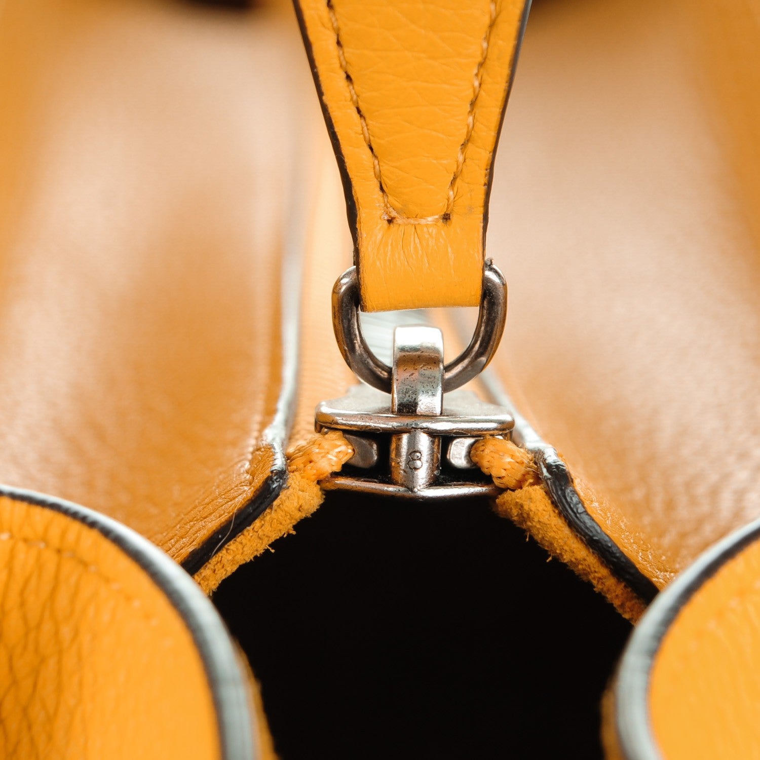 Celine Drummed Calfskin Micro Luggage Ocre 8 of 8