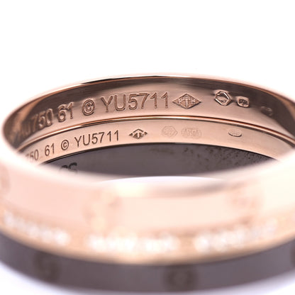 Cartier 18K Pink Gold Diamond Ceramic LOVE Ring Set 61 9.5 4 of 4