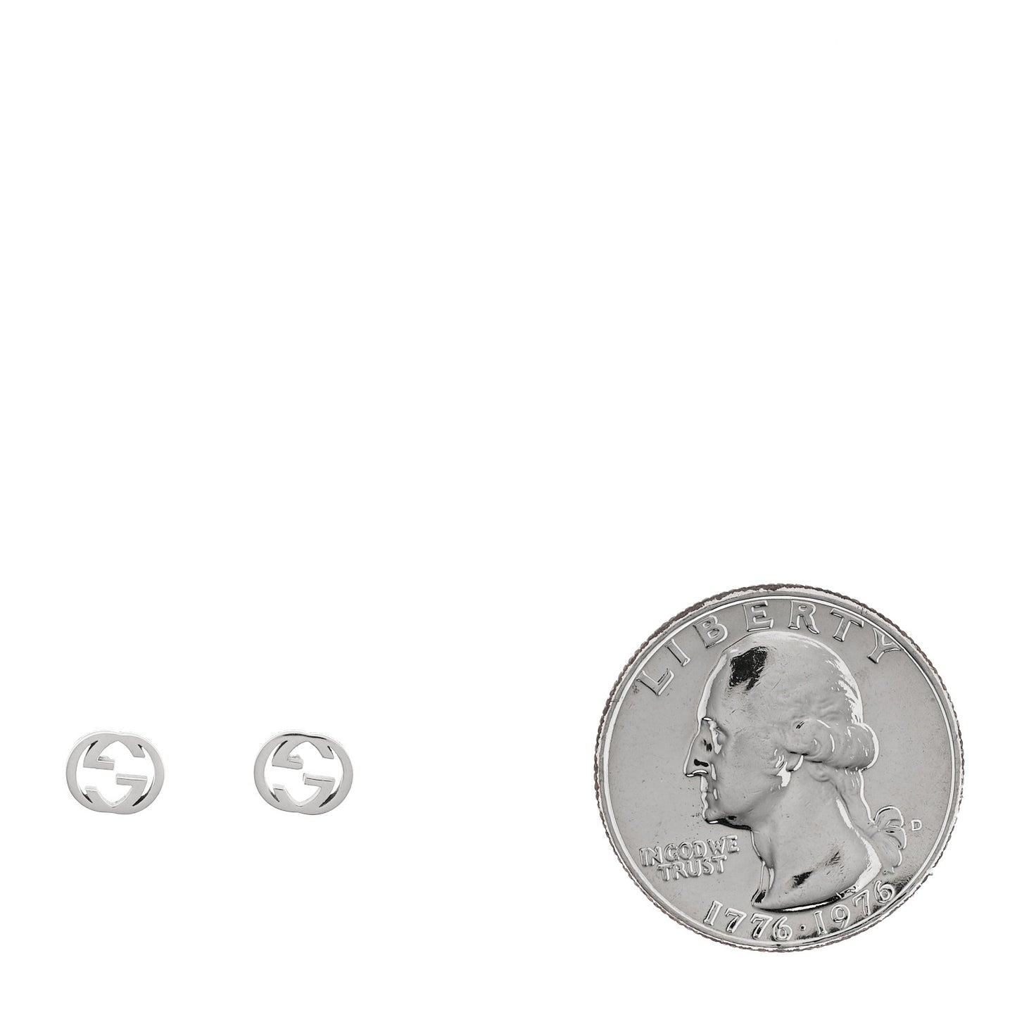 18K White Gold Interlocking G Stud Earrings